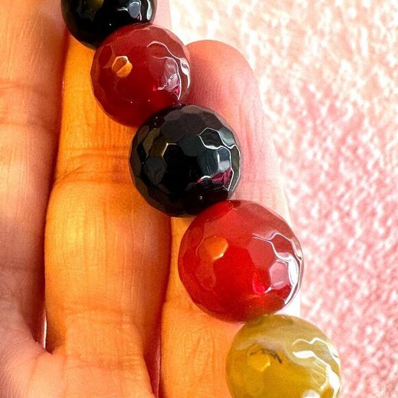 Colorful glass beaded stretchy bracelet - Picture 6 of 10